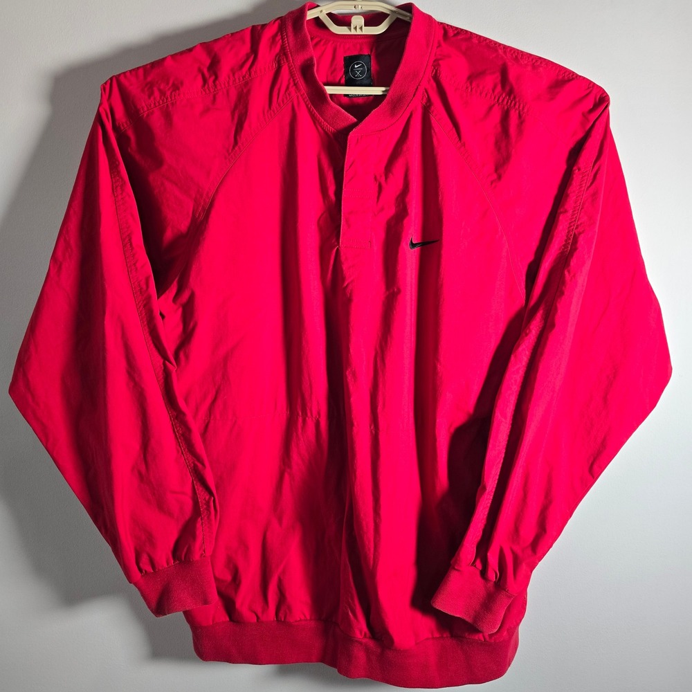 Nike Vintage Golf Windbreaker Pullover Lightweight Jacket Red Mens‎ XL